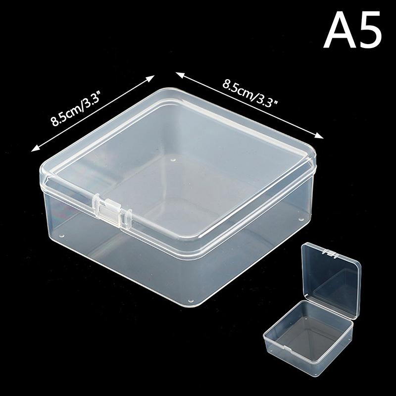 New Transparent Plastic Storage Box Photocards Small Card Storage Box Desk Organizer Box Classification Box Stationery
