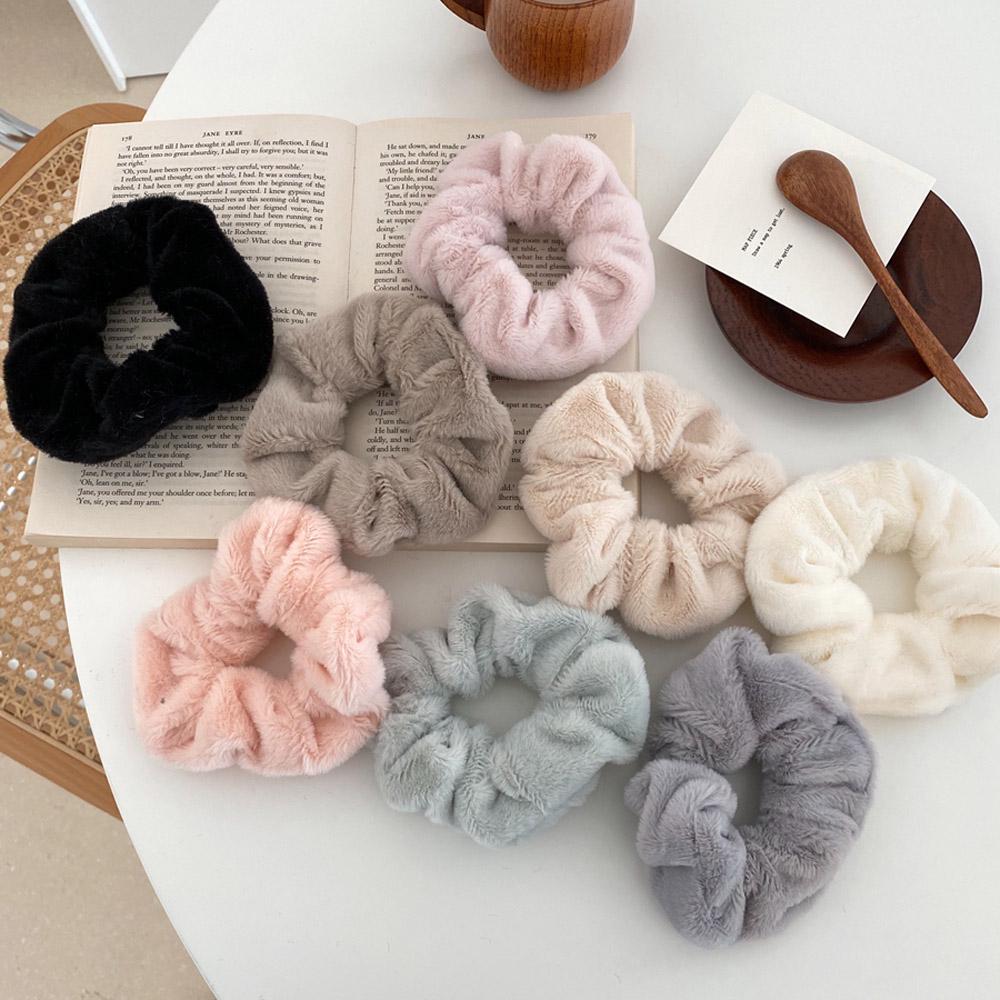 Headwear Hair Ring Faux Rabbit Fur Hair Tie Rubber Band Ponytail Holder Plush Scrunchie Hair Rope