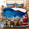 3D Christmas Duvet Cover Set Red Colour Merry Christmas Theme Tree Gift Pattern For Kids Teens Adult Bedding Set King Queen Size