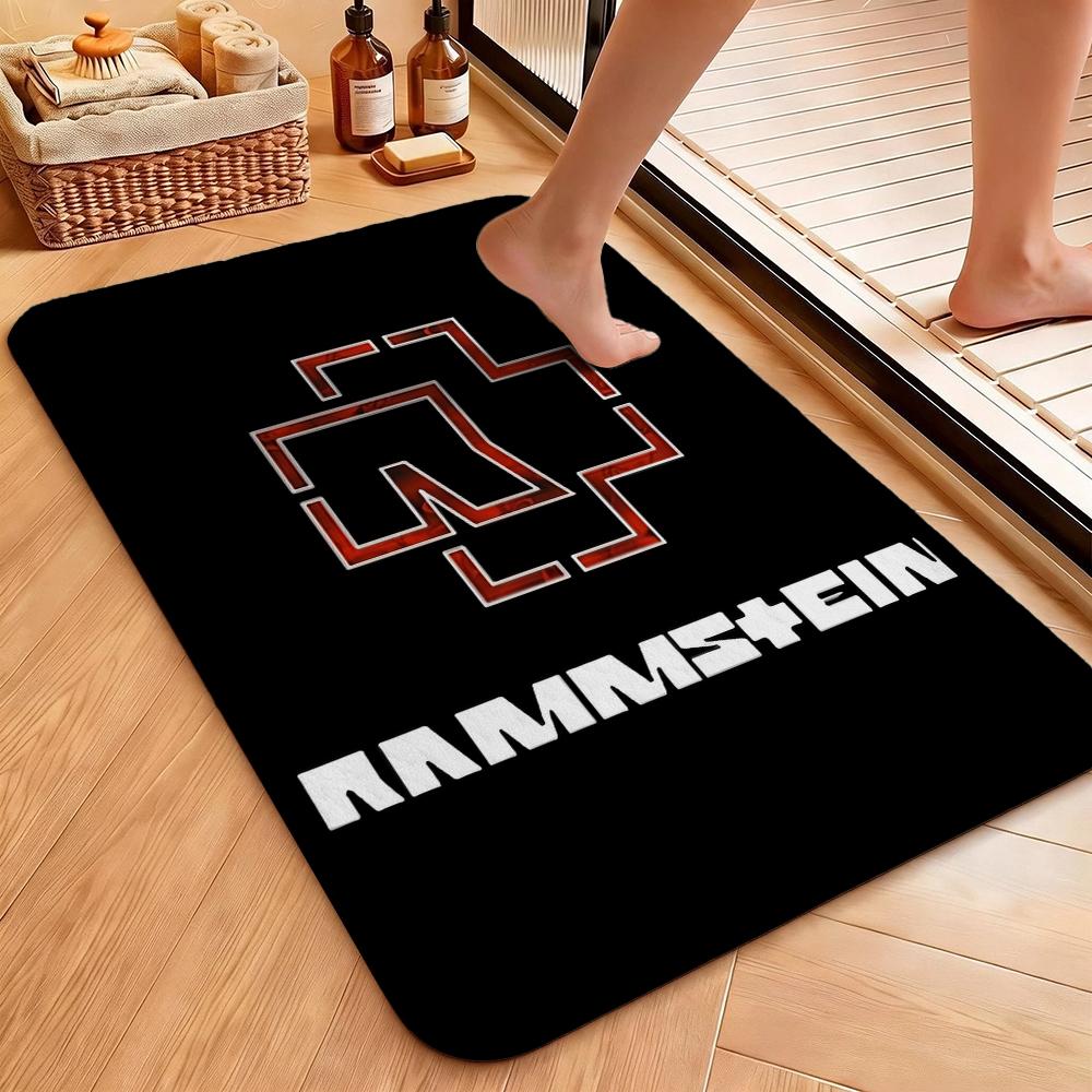 Rammstein Iconic Industrial Metal Logo Theme Rug Durable Stainresistant Carpet For Bathroom Kitchen Home Party Decor Great Holiday Gift
