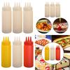3x Sauce Bottles Squeeze Reusable Empty Multipurpose Squirt Bottles for Mustarde Ketchup Grilling Travel Cookie Decorating