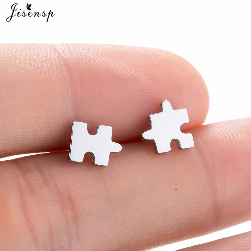 Small Stainless Steel Earrings Women Punk Jewelry Fashion Moon Leaf Scissors Snow Mountain Stud Earring Best Gift for Friends