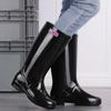 2024 Women's Rain Shoes Casual PVC with Velvet Waterproof Non-slip Knee-high Boots New Fashion Tide for Reasons Botas De Mujer