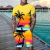 Summer Hawaii T-Shirts Shorts Sets Sea Beach 3D Print Men's Fashion Tracksuits Short Sleeve T Shirt Pants Set Man Suits Clothing