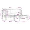 3 Piece Garden Lounge Set with Grey Cushions Solid Pine Wood