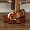 2.3 см чистая коровья кожа высокого качества натуральная кожа ремни для женщин медная пряжка модный винтажный женский тонкий ремень джинсы ковбойские чинтос