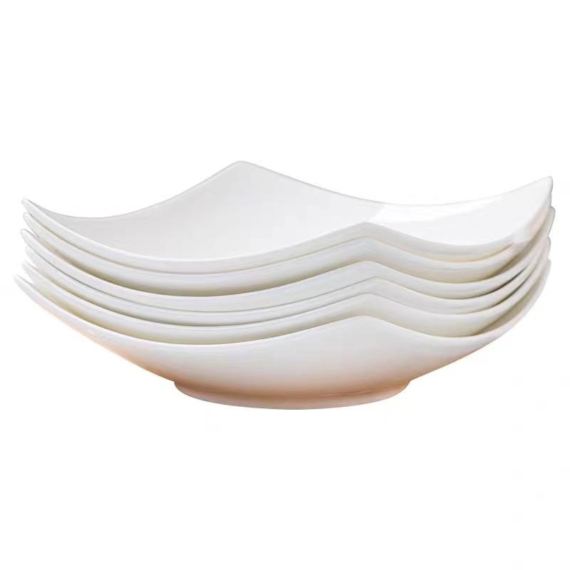 Plate Deep Plate Nordic Style Ceramic Salad Bowl Light Luxury High Value Soup Plate New Chinese Simple Ceramic Plate
