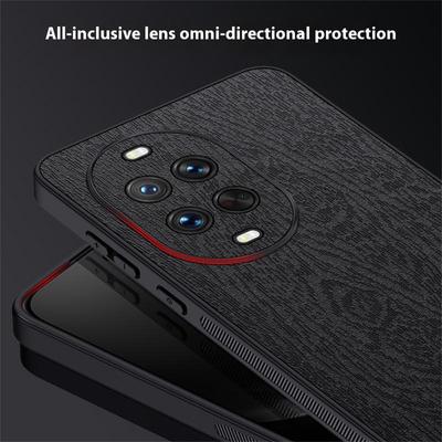 Чехол для Huawei nova 14 5G, текстура дерева, покрытие из ПУ кожи, ПК + ТПУ чехол для телефона