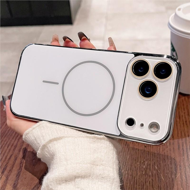 Для чехла Magsafe Для iPhone 17 Air 16 15 14 13 12 11 Pro Max Покрытие Магнитная Беспроводная Зарядка Защита Стеклянного Объектива Чехол