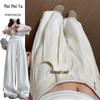 Korean High Waist Wide-Leg Suit Pants for Women - Slimming, Loose, Casual Style
