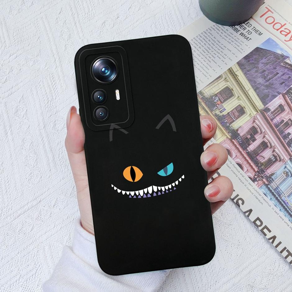 For Xiaomi 12T Case Hot New Design Cute Cat Butterfly Cartoons Matte Liquid Silicone Shell For Xiaomi 12T Pro Ultrathin Fundas