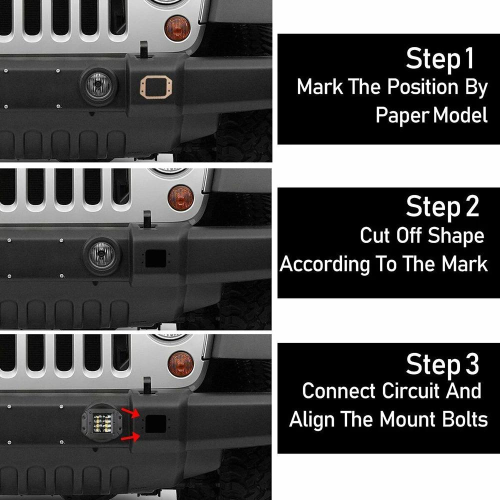 1x 5'' светодиодная рабочая фара для скрытого монтажа, внедорожная 12 В 24 В 40 Вт, светодиодная фара для фар автомобиля, грузовика, квадроцикла, джипа