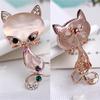 Opal Stone Fox Brooches Womens Cute Animal Pin Brooch Jewelry