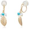 ESTELLE November Birthstone Blue Topaz Leaf Earrings In 10K Yellow Gold (0281-0653-0038-0000)