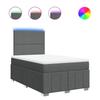Box Spring Bed with Mattress Dark Gray 120x190 cm Fabric