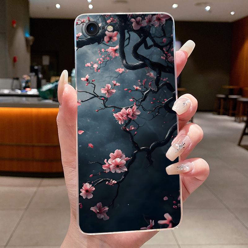 Чехол с цветами для iphone 7 8 Plus SE 2020 Capa Прозрачный Мягкий Силиконовый Чехлы Для телефона для iphone 7plus 8+ Fundas Узор Прозрачный