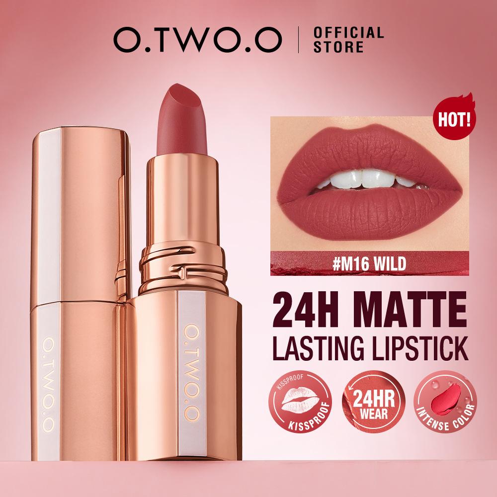O.TWO.O Матовая помада Misty Kiss с фиксирующим цветом – Световой туманный бархатно-матовая стойкая помада