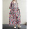 Extra Wide Mid-length Dress Round Neck Pullover Middle-aged Mom Dress Female
