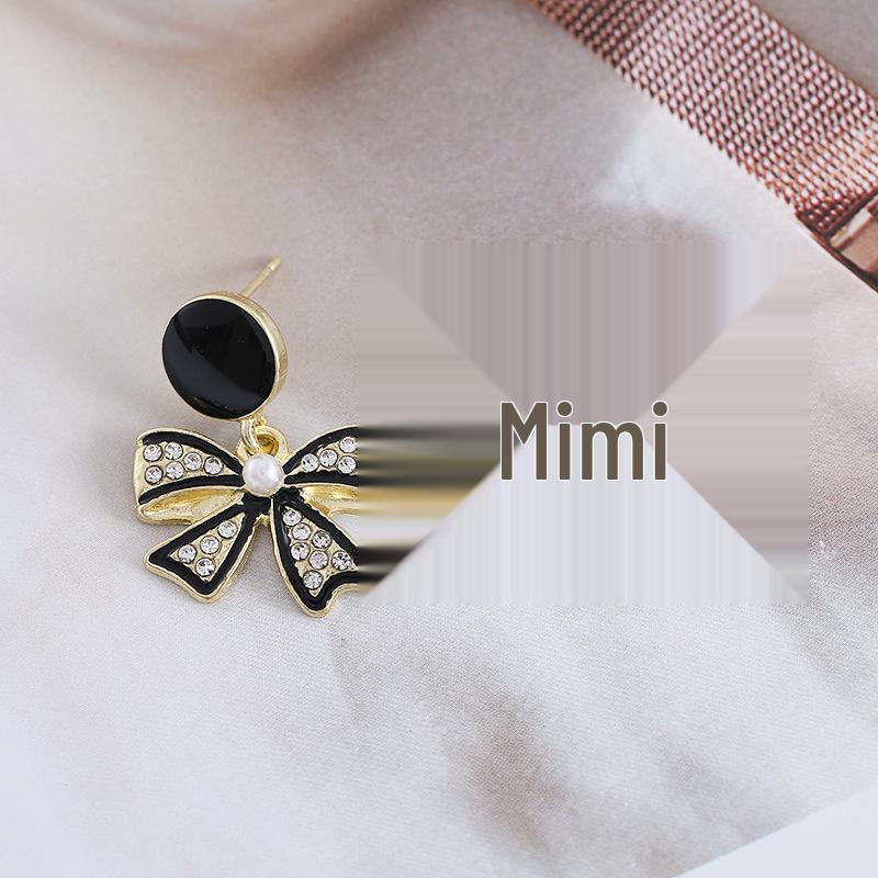 Elegant Faux Diamond Bow Earrings - Trendy, Unique, and Versatile Design
