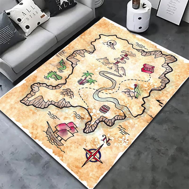 One Piece Map Carpet Rug For Living Room Bedroom Home Sofa Decoration Kids Play Nonslip Floor Mat