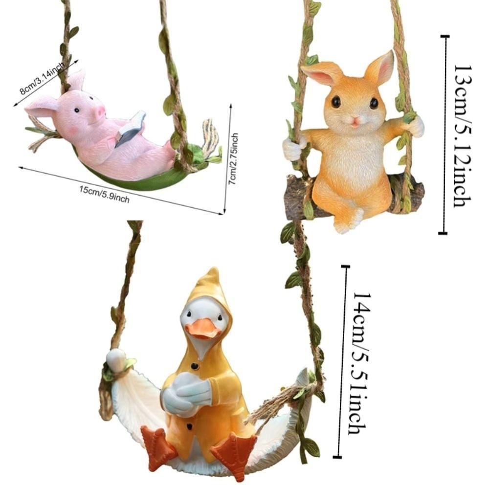 Resin Rabbit Swinging Garden Decoration Waterproof Duck Table Decoration Doll Flower Garden