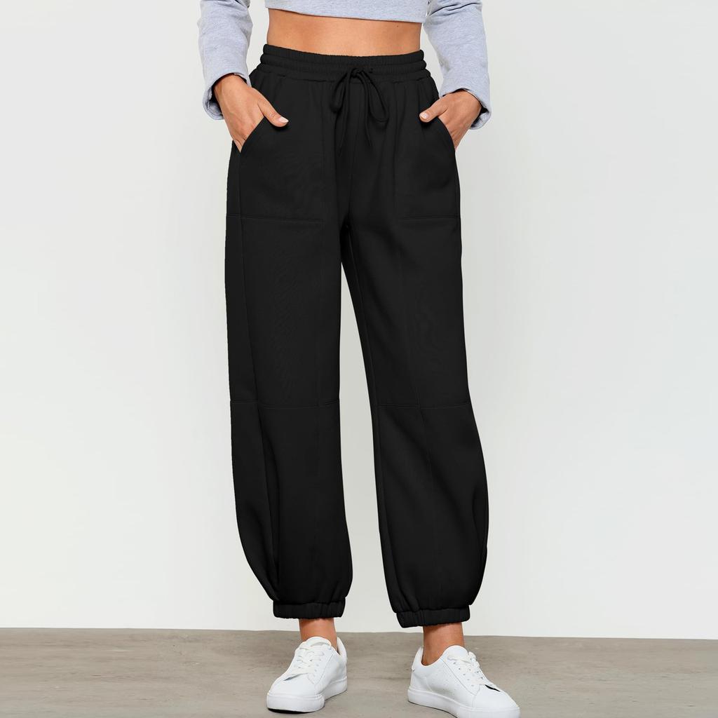 Women's High Waisted With Pocket Jogging Pants Sweatpants Trousers Solid Color Casual Pants