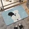 Velvet Puppy Oil Painting Absorbent Floor Mat for Entryway and Bathroom