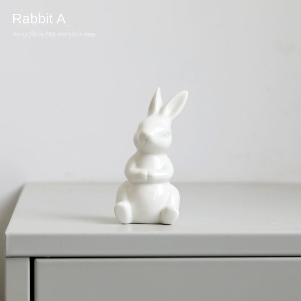 Керамическая скульптура кролика, маленькое пасхальное украшение, симпатичные фигурки пасхального кролика, пасхальные