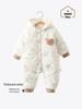 Baby Fleece Lined Hooded Quilted Romper - Autumn/Winter Cotton Jumpsuit for Infants & Toddlers