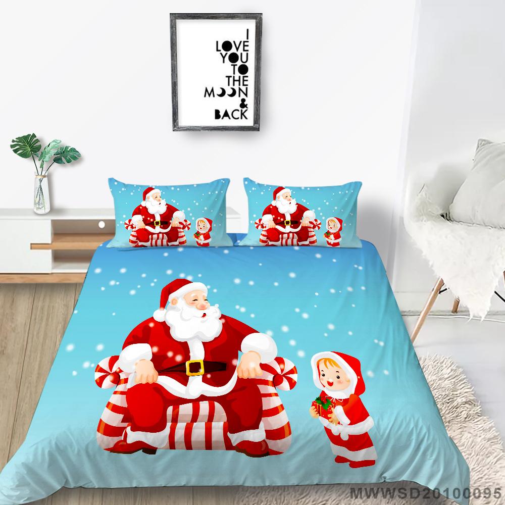 Рождественский комплект домашнего постельного белья, полноразмерное одеяло и наволочка для спальни, 2/3, мягкий моющийся домашний декор