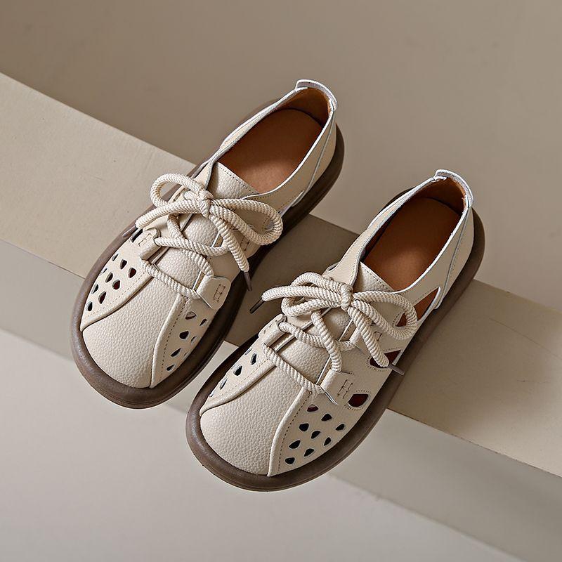 Женские туфли-лодочки новые летние полые дышащие туфли на платформе повседневные с закрытым носком туфли с отверстиями