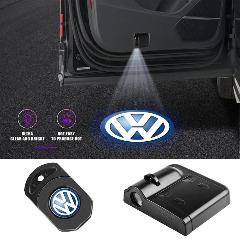Car Sticker Styling Mouldings Car Sticker Car Led Lights Logo Universal Wireless Welcome Light For VW Volkswagen Golf 7 Passat B xn6