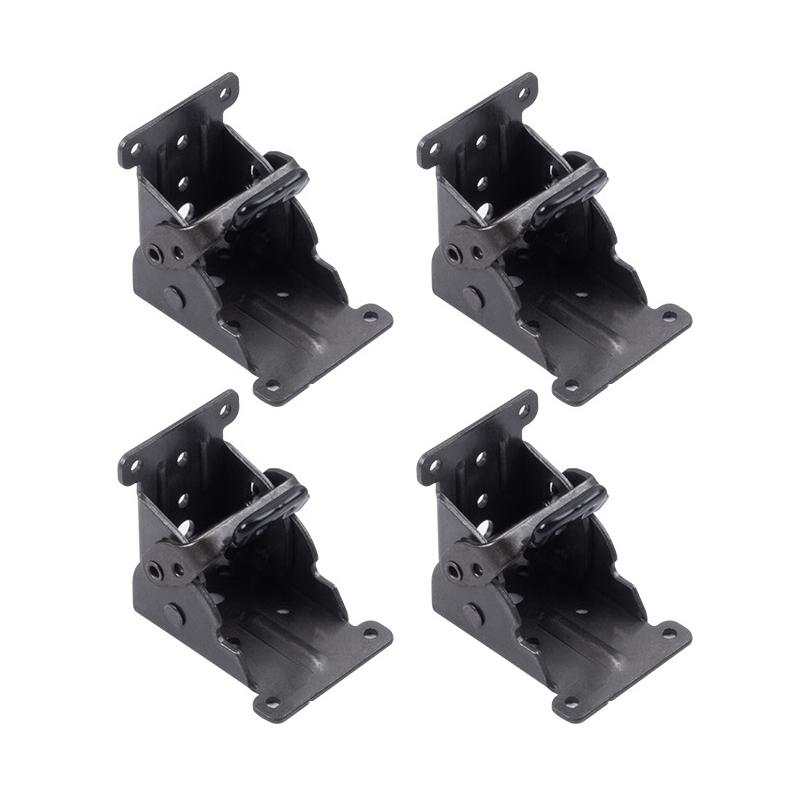 4Pcs Foldable Bracket Self-Lock Hinge Hardware with Screw Lock Extendable Support for Table Leg Bed Foot Workbench