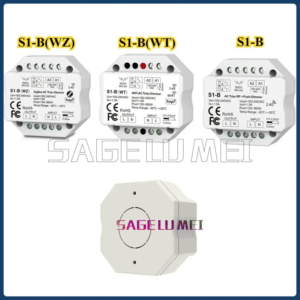 S1-B/S1-B(WT)/S1-B(ВЗ) Контроллер LED Skydance 2.4G WiFi и RF Кнопочный AC Triac Диммерный переключатель для одноцветной светодиодной ленты R11