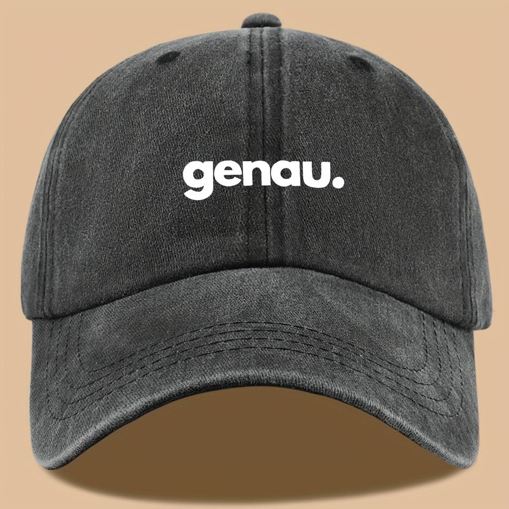 Letter Genau Printed Baseball Cap, Fashionable, Versatile, Breathable and Adjustable Outdoor Hat