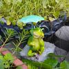 Frog Garden Statue Resin Frog Figurine with Umbrella Yard Ornament Outdoor Frog Sculpture Decor for Garden Patio