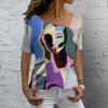 Женская футболка с абстрактным художественным принтом, одежда для девочек, классические топы с короткими рукавами 3D, женская мода, повседневная уличная одежда