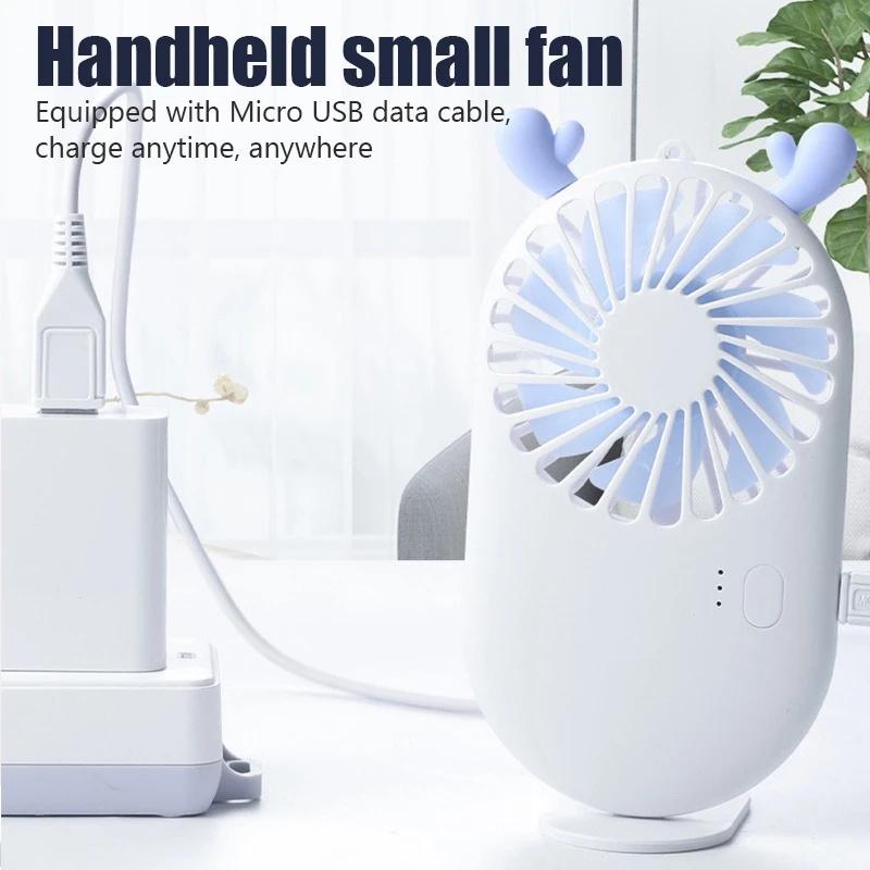 Portable Mini Fan Handheld USB Chargeable Desktop Fans 3 Mode Adjustable Summer Cooler For Outdoor Travel Office