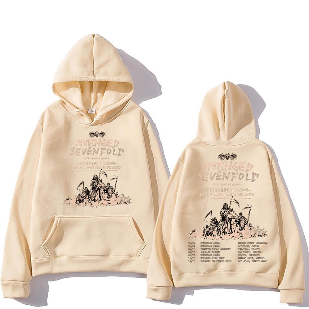 Худи Avenged Sevenfold Тур по Латинской Америке 2025 Толстовки Хип-хоп Новинка Одежда Женская/Мужская Свободный Пуловер