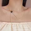Maillard imitation tiger's eye stone fringed necklace long pull-out autumn and winter sweater chain retro high-end versatile accessories