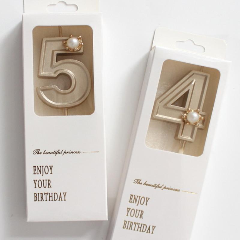 Золотые 3D свечи в виде цифр для торта, подходящие для украшения дня рождения, украшение на день рождения, инструменты для украшения торта