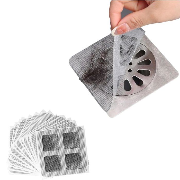 Filtre adhésif anti-cheveux - AIMOONSA - Pack 20 (10 blanches + 10 grises) - Jetable - Adhésif large - Maille fine