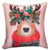 Decorative Merry Christmas Satin Cushion Cover 20 Inch x 20 Inch Set of 5, 20X20 Cushion Cover, Cute Festive Animal