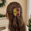 Glitter Christmas Tree Hair Claw Elk Cartoon Hair Grab Clip Cute Santa Claus Shark Clip  Women