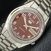 Б/у оригинальные старинные автоматические мужские часы SEIKO 5 из Японии с коричневым циферблатом a433286-2 R115-a433286