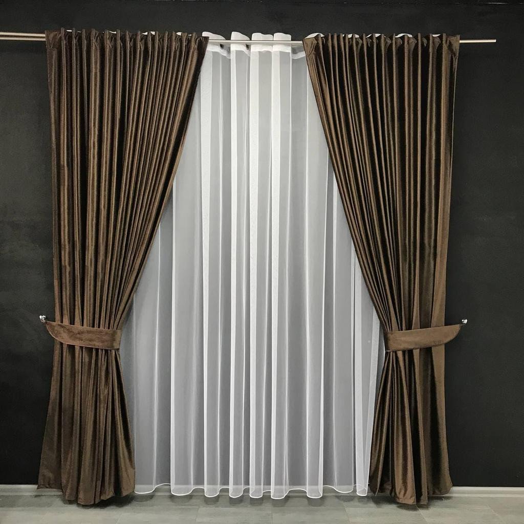 Роскошные бархатные тканевые оконные шторы для гостиной, спальни, однотонные драпировки, домашний декор 200x270 cm (2 шт) ALBO