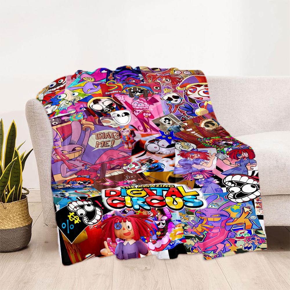 Digital Circus Blanket Durable Comfort Suitable For Seaside Sofa Chair Four Seasons Multipurpose Playful Design Perfect Gift For Relatives And Friends