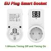 Умная розетка EU Plug Розетка для умного дома Розетка с таймером обратного отсчета Двузначный дисплей Таймер Управление временем Зарядка аккумулятора телефона