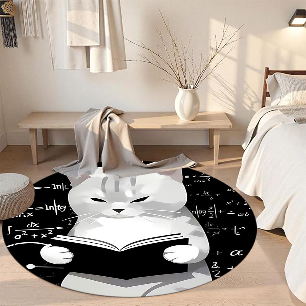 Cat Round Carpet Design for Decorate room Balcony Outdoor Dormitory Antislip Round Carpet Office home decor Wedding Party Gift