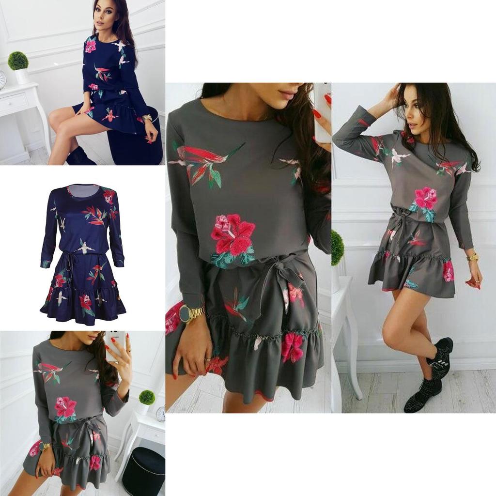 Premium Quality Fashion Women Long Sleeve Bodycon Casual Party Evening Mini Dress